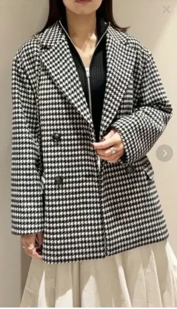 SNIDEL 스나이델 하운드투스 체크 패턴 자켓 코트