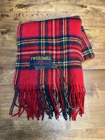 TWEEDMILL 빨간색 체크 머플러