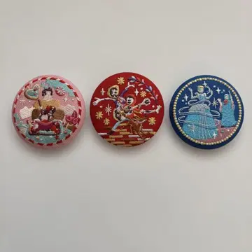 디즈니 캐릭터 자수 캔뱃지 3개 세트
