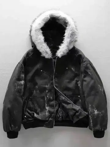 퍼 후드 다운 자켓 y2k opium