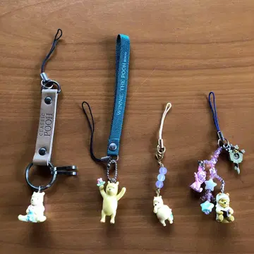 스트랩 매달린 장식 곰돌이 푸 ( 클래식 푸 등 ) [ 4개 세트 ]