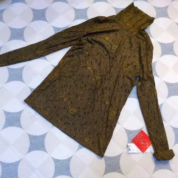 와코루 SUGOI 키 패턴 하이넥 T셔츠 브라운 L