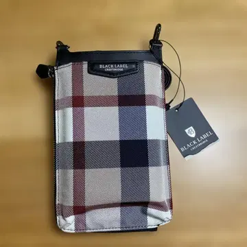 BLACK LABEL 스마트폰 숄더백 체크 무늬