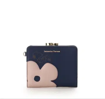 완판 사만다 타바사 스누피 금속 장식 접이식 지갑 네이비