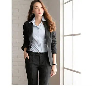 블랙 스트라이프 비즈니스 정장 9호