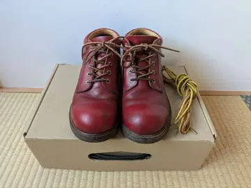 슬로우웨어 라이온 가죽 워크 부츠 S 사이즈 빨간색 여분 끈 포함