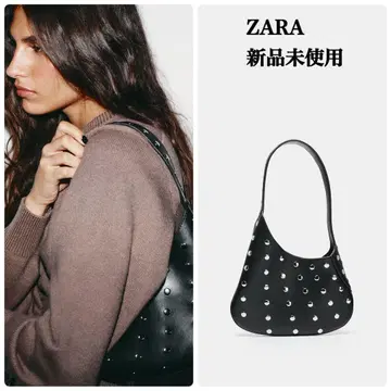 완판템 ZARA 스터드 장식 숄더백 택 포함 새상품 블랙