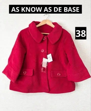 미사용 새상품 AS KNOW AS DE BASE 숏 기장 코트 38 레드