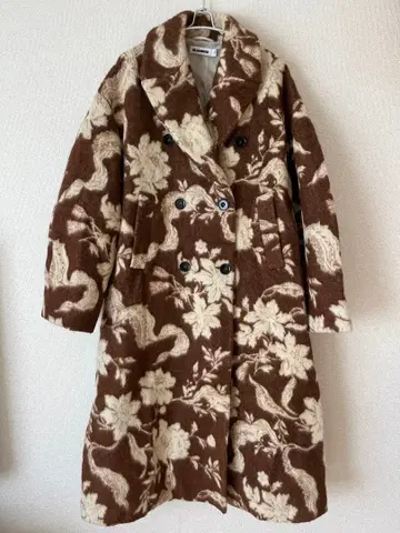 Jil Sander 플라워 프린트 울 롱 코트