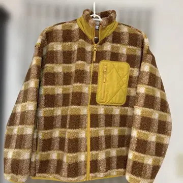 유니클로 타운 자켓 옐로우 컬러 격자 M J wA 미착용품