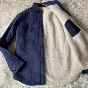 [새상품급] GUY ROVER 보아 안감 헤링본 CPO 자켓 네이비 S