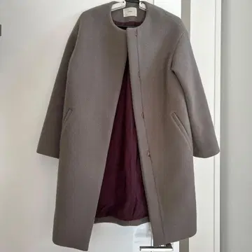 IENA 램스울 노카라 코트 34