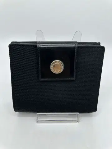 불가리 블랙 나일론 접이식 지갑