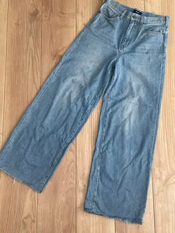 Theory 와이드 레그 데님 라이트 블루 사이즈 25