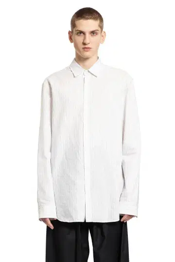 ANN DEMEULEMEESTER 오버 사이즈 셔츠 스트라이프 44