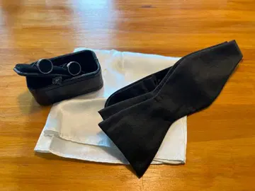 결혼식 신랑 잡화 세트 나비 넥타이 커프스 포켓 치프