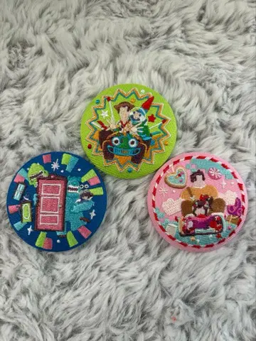 디즈니 자수 캔 배지 픽사