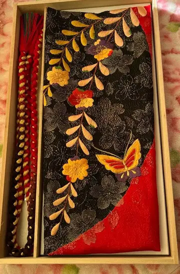 [ 미사용 ] 후리소데용 허리띠, 허리띠 올림 세트