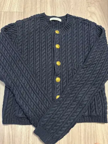 맥피 하이브리드 코튼 케이블 크루넥 가디건