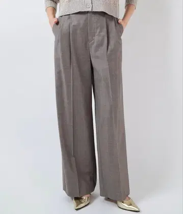 드로잉 넘버스 센터 프레스 와이드 팬츠 모카 사이즈 34