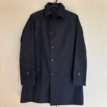 나노 유니버스 벨티드 네이비 스텐칼라 코트/라이너 포함