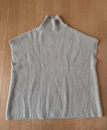 새상품급 evam eva 울 리브 하이넥 니트 베스트