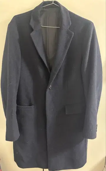 네이비 체스터 코트 1 버튼