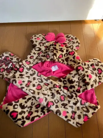디즈니 미니 레오파드 무늬 머플러 팬캡