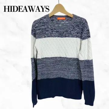 HIDEAWAYS 크루넥 니트 절개 디자인 니트 상의