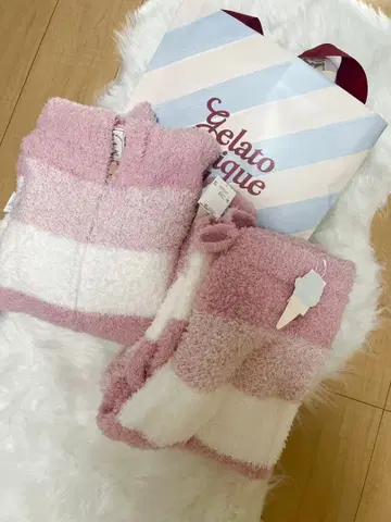 Gelato Pique 핑크 스트라이프 룸웨어