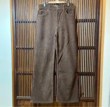 ZARA 코듀로이 배기 팬츠 와이드 브라운