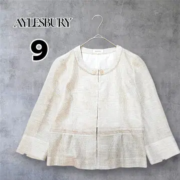 앨리스버리 노카라 자켓 라메 믹스 아이보리 7부 소매 9 [ 새상품급 ]