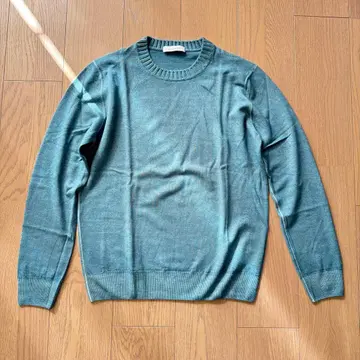 사이즈 50 미사용 새상품 크루치아니 27x9G 크루넥 니트 터콰이즈