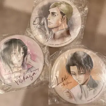 리바이 엘빈 미카사 캔뱃지 세트