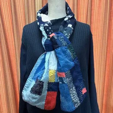 빈티지 원단 패치워크 코튼 머플러