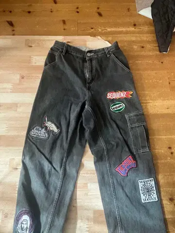 SEQUENZ 패치 데님 팬츠 M