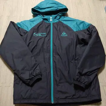 le coq sportif 후드 부착 자켓 블랙/터콰이즈