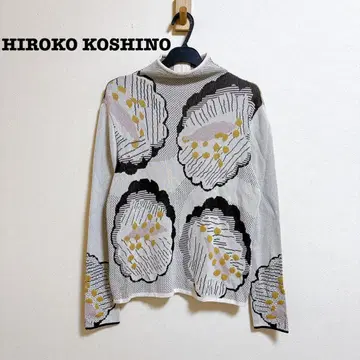 새상품급 HIROKO KOSHINO 플라워 자카드 니트 풀오버