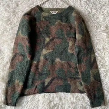 [ 새상품급 ] 론 헤르만 모헤어 혼방 니트 스웨터 카모 패턴 M