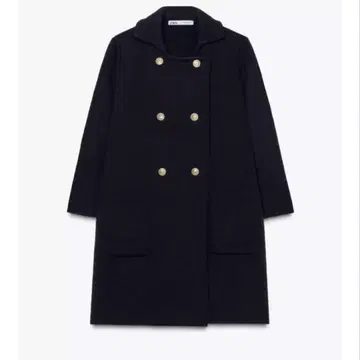 ZARA 골드 버튼 니트 코트