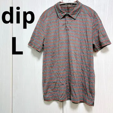 dip [ L ] 스트라이프 피케 셔츠 그레이 오렌지
