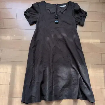 페이지 보이 원피스 브라운 M 반팔 레트로