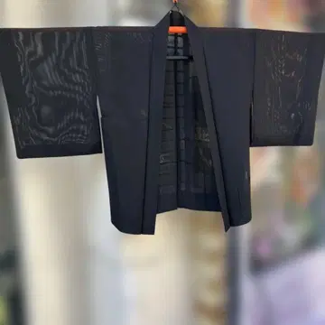 블랙 겉옷 시스루 패턴 프리 사이즈 모시 기모노