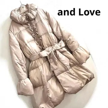 [새상품급] and Love A라인 다운 롱 코트 LL 프릴 벨트