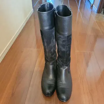 허시파피 블랙 버클 롱 부츠