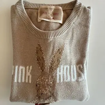 핑크하우스 후드 부착 니트 스웨터