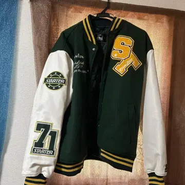 STARTER 바시티 자켓 그린/화이트