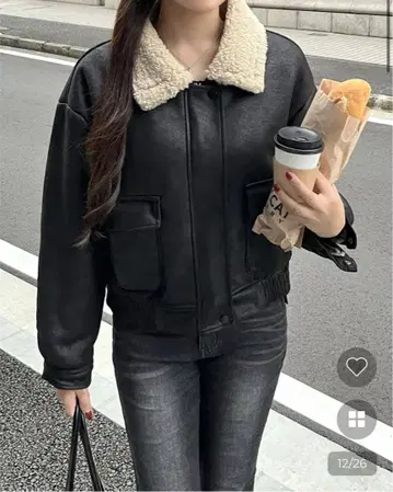 nugu your closet 스웨이드 퍼 무스탕 자켓