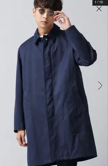 나노 유니버스 스탠드 칼라 롱 코트