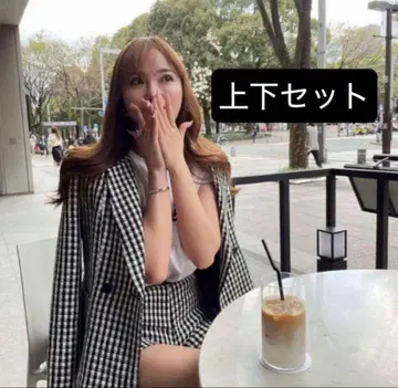 sheller 셰리에 더블 브레스트 테일러드 자켓 셋업